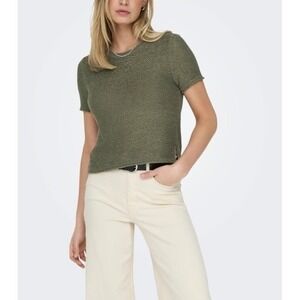 Only Women's Kalamata Short Sleeve Pullover Knitted Top‎ Size XS